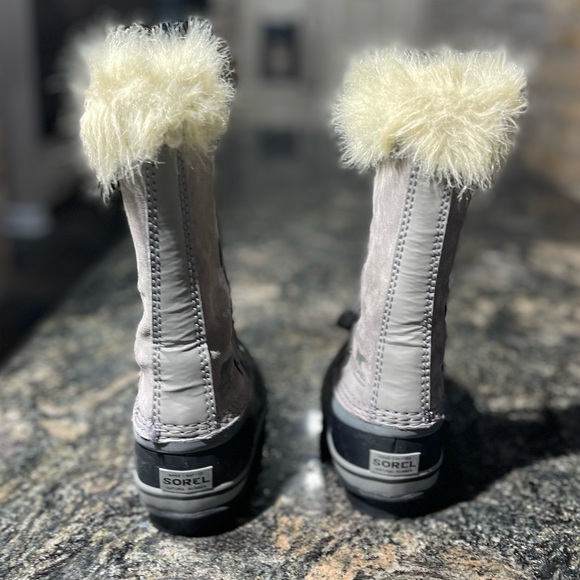 Sorel winter boots grey kids with fur Joan of Arctic size 2 (little kids unisex) - Picture 4 of 6